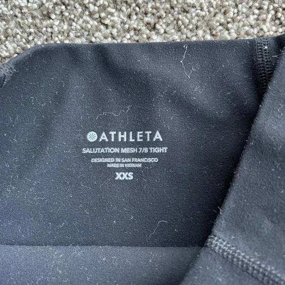 Black Athleta Salutations Mesh 7/8 Tights - Picture 3 of 3
